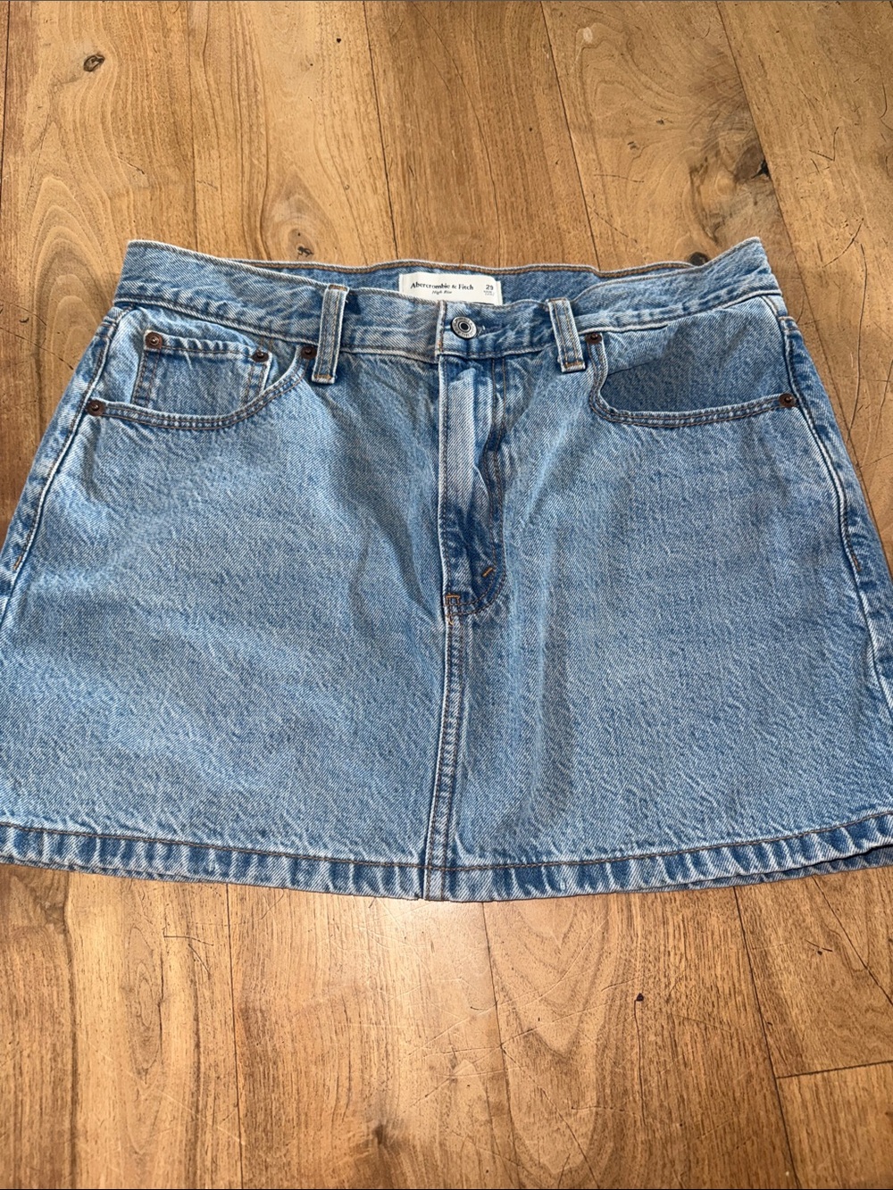 Abercrombie & Fitch Light Wash Denim Mini Skirt